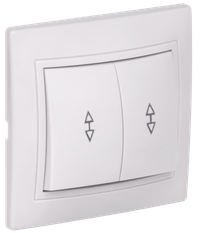 KVARTA Выключатель 2-клавишный проходной 10А ВСп10-2-0-КБ белый GENERICA
