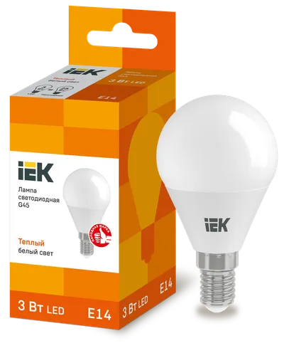 LED lamp G45 ball 3W 230V 3000K E14 IEK is intended for use in lighting devices for external and internal lighting of industrial, commercial and domestic facilities.

Complies with the requirements of the Technical Regulations of the Customs Union TR TS 004/2011, TR TS 020/2011, IEC 62560, Decree of the Government of the Russian Federation of November 10, 2017 No. 1356.