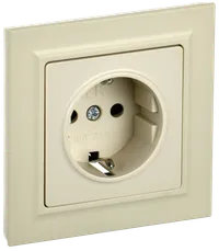 BRITE 1-gang earthed socket with protective shutters 16A, complete PCP14-1-0-BrKr beige IEK