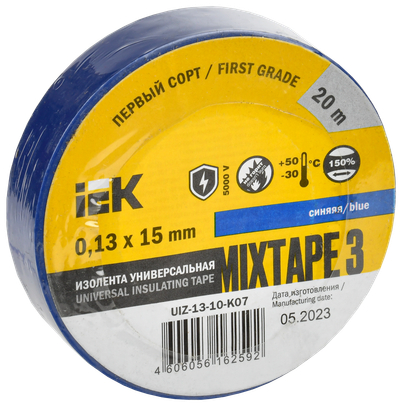 MIXTAPE 3 Изолента 0,13х15мм синяя 20м IEK