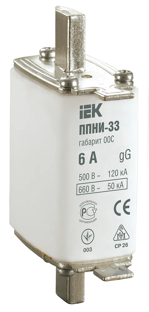 Fuse link PPNI-33(NH type), size 00C, 6A IEK