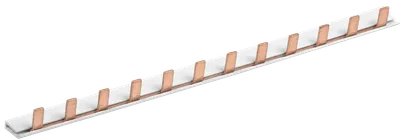 Применяются для удобного и безопасного соединения групп: ВА (выключатели автоматические), АД (автоматы дифференциальные), ВД (выключатели дифференциальные), ВН (выключатели нагрузки). Шины с шагом 18 мм предназначены для коммутации аппаратуры шириной, кратной одному модулю, шины с шагом 27 мм предназначены для коммутации изделий шириной, кратной полутора модулям. Шины, рассчитанные на номинальный ток 100 А, могут быть использованы с номинальным током 125 А, если вводной автомат подключать по центру. Для полуторамодульных шин имеются боковые заглушки.