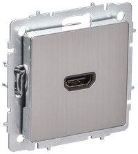 BRITE Розетка HDMI РHDMI-0-БрГН металл хром/никель IEK