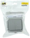 AQUATIC Выключатель 2-клавишный для открытой установки 10А IP54 ВС-20-2-0-А IEK1