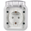 TORS Socket outlet 1-gang with grounding contact and cover 16A IP55 TS320 white IEK2