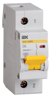 Circuit breaker BA47-100MA without thermal release 1P 6A 10kA D IEK