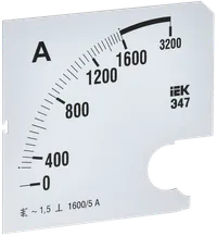 Шкала сменная для амперметра Э47 1600/5А класс точности 1,5 96х96мм IEK