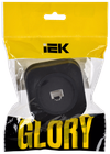 GLORY Розетка для открытой установки компьютерная RJ45 кат.5E РК10-ХЧм черный матовый IEK1