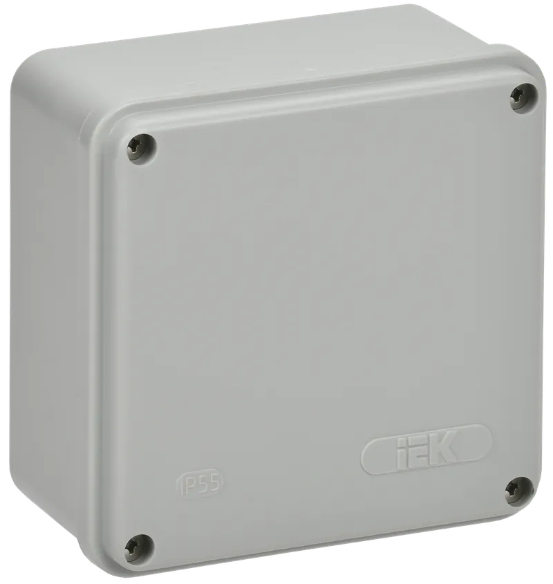 Коробка распаячная КМ41259 для открытой проводки 100х100х50мм гладкие стенки IP44 серая IEK
