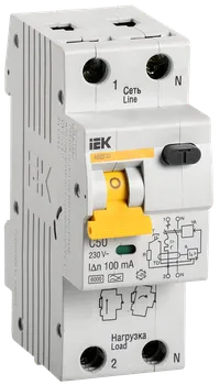 Автоматический выключатель дифференциального тока АВДТ32 C50 100мА IEK