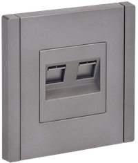 FORTE&PIANO Розетка двойная RJ11+RJ45 кат.5E FP535 сталь IEK