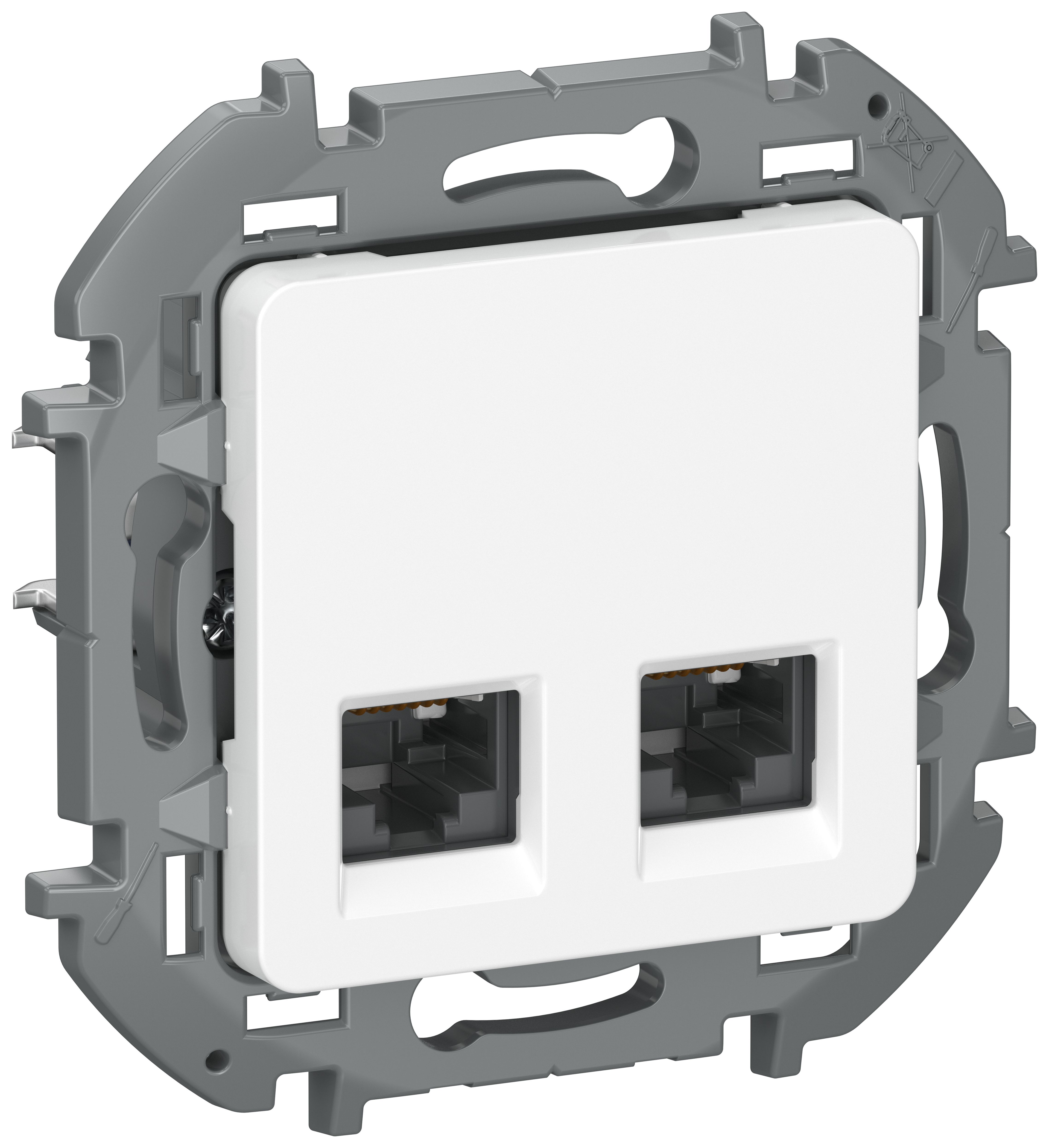 IEKINSPIRIA Розетка компьютерная двойная RJ45 категория 6 UTP 6738401 белый IEK