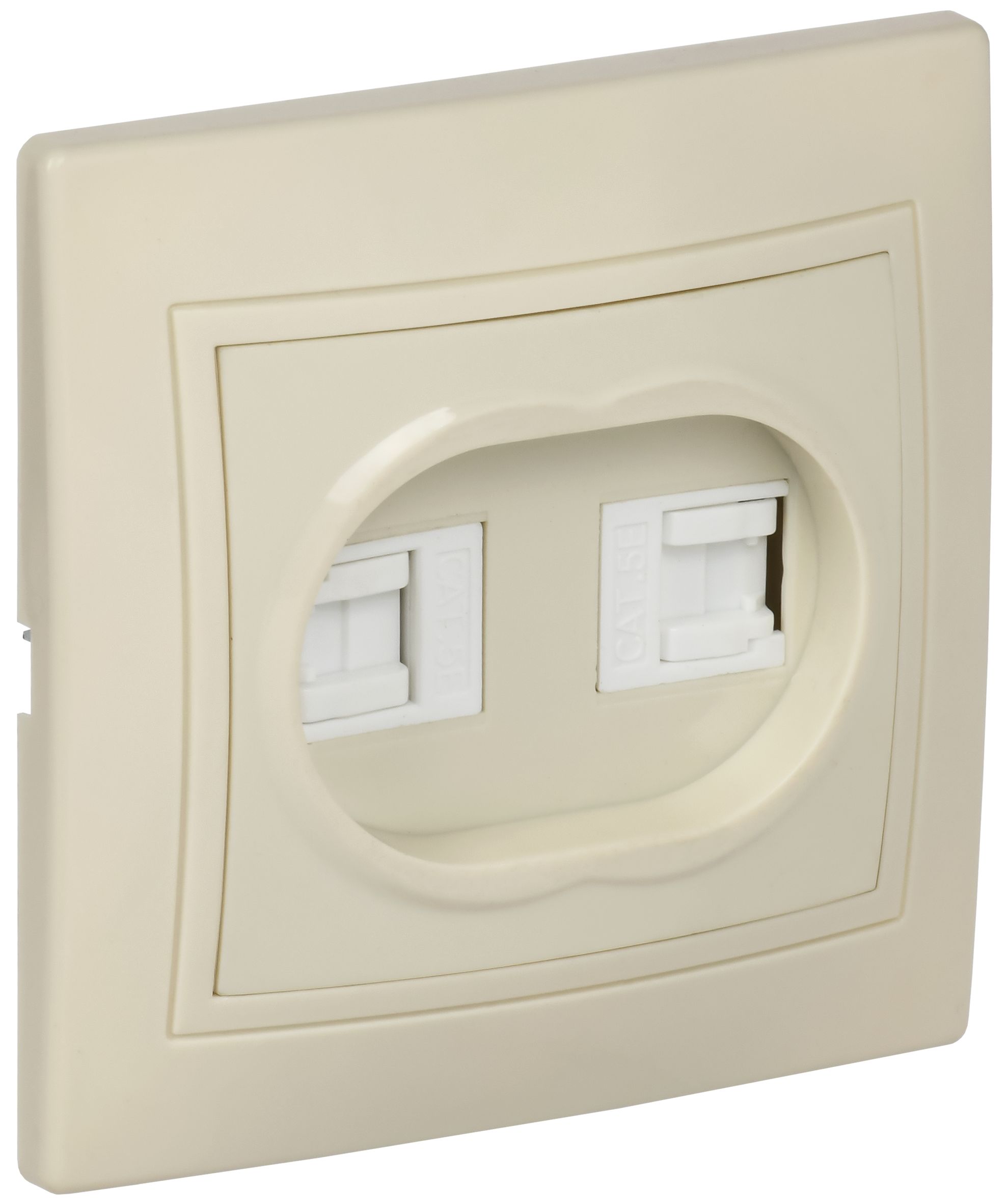 KVARTA Розетка 2-местная компьютерная RJ45 кат.5е РК12-ККм кремовый GENERICA