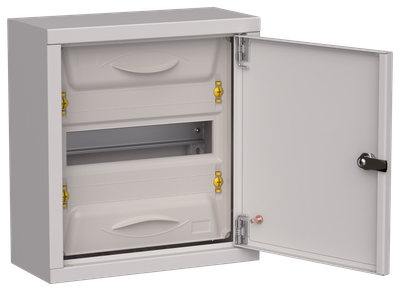 TITAN 5 Корпус металлический ЩРн-12 (1х12) 335х310х140мм IP31 серый (одна дверь) IEK