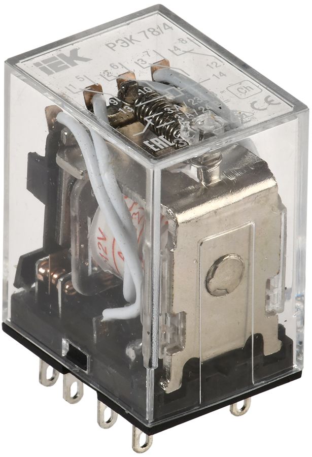 Реле РЭК78/4 с индикацией 3А 12В AC IEK