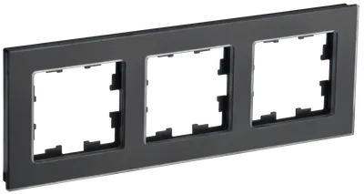 BRITE Frame 3-gang RU-3-2-Br glass black matt IEK