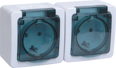 Switches and female sockets of "GERMES PLUS" series can be used in damp and dusty premises as well as under cover in the open air.