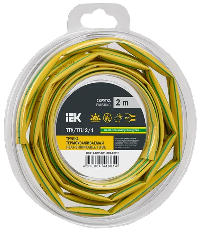 Heat shrink tube TTU ng-LS 2/1 yellow-green (2m/pack) IEK