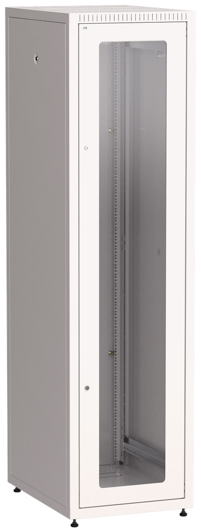 ITK LINEA E Шкаф напольный сетевой 19" 42U 600х800мм стеклянная передняя дверь задняя металлическая серый
