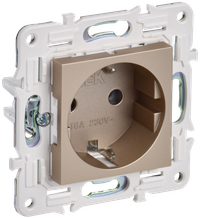 SKANDY Розетка с заземлением без защитных шторок 16А SK-R05Sh шампань IEK
