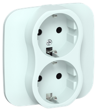 FLITE Розетка 2-местная с заземлением без защитных шторок 16А РС12-0-А-ФлХЛ холодный лед IEK