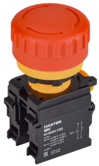 Кнопка "Грибок" поворотная с фиксацией 1NO+1NC красная MASTER IEK