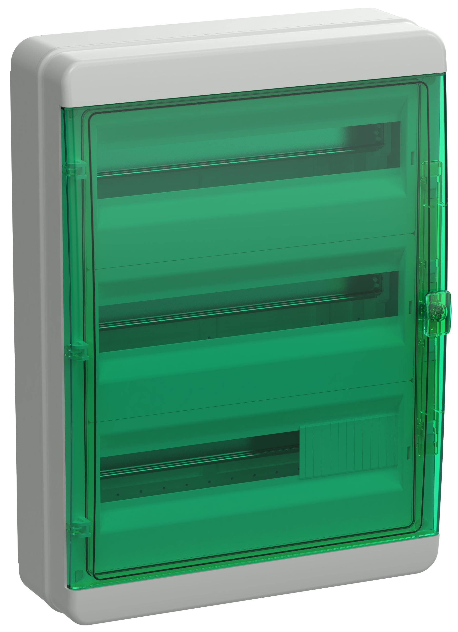 TEKFOR Корпус пластиковый КМПн-54 IP65 зеленая прозрачная дверь IEK (TF5-KP72-N-54-65-K03-K06)