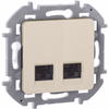 INSPIRIA Розетка компьютерная двойная RJ45 категория 6 UTP слоновая кость0