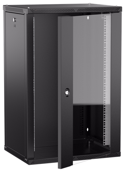 ITK LINEA W Шкаф настенный 18U 600х450мм дверь стекло черный 2.0