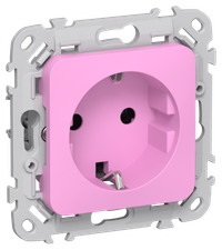 FLITE Розетка с заземлением без защитных шторок безвинтовое крепление 16А РС11-1-ФлПр пурпурный IEK