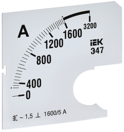 Шкала сменная для амперметра Э47 1600/5А класс точности 1,5 72х72мм IEK