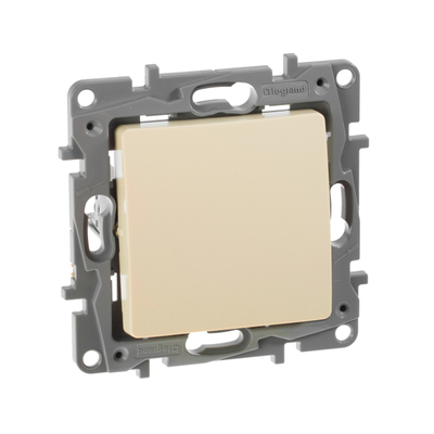 ETIKA Выключатель 1-клавишный схема 1 10АХ безвинтовые зажимы слоновая кость