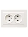BRITE 2-gang socket without earthing with protective shutters 10A, complete RSsh12-2-BrZh pearl IEK2