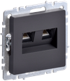 BRITE Розетка двойная RJ11+RJ45 кат.5E РК/Т12-БрГ графит IEK0