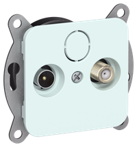 FLITE Розетка 2-местная TV+SAT экранированная оконечная РТВс-2-1-1-ФлХЛ холодный лед IEK