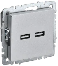 BRITE USB socket A+A 5V 3.1A RYU10-1-BrA aluminum IEK