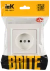 BRITE Socket 1-gang without earthing without protective shutters 10A assy. РСР10-1-0-Brzh pearl IEK1