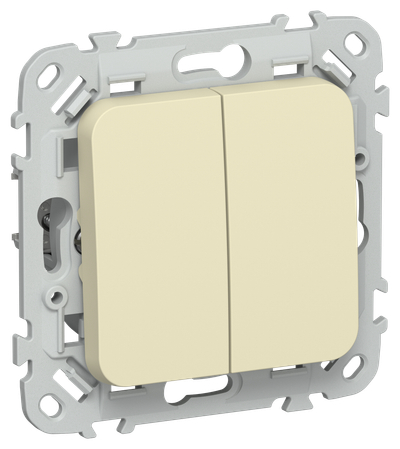 FLITE Выключатель 2-клавишный кнопочный 10А ВС12-2-0-ФлН навахо IEK