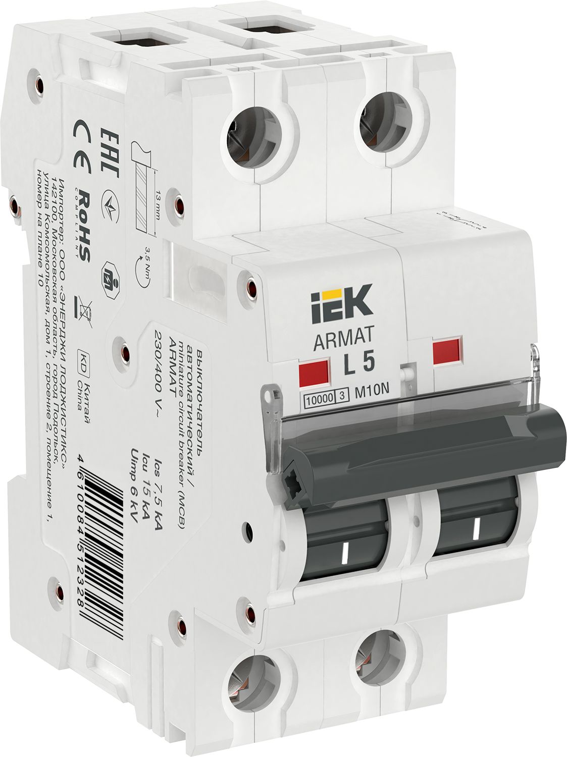 ARMAT Автоматический выключатель M10N 2P L 5А IEK (AR-M10N-2-L005)
