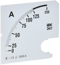 Шкала сменная для амперметра Э47 125/5А класс точности 1,5 96х96мм IEK