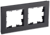 BRITE Рамка 2-местная РУ-2-2-Бр стекло черный матовый IEK0