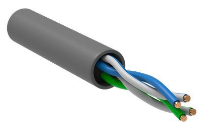 Витая пара U/UTP 5E 24AWG 2PR PVC 1м серый 100м РФ GENERICA