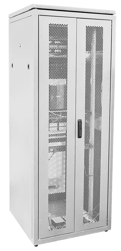 ITK LINEA N Шкаф сетевой 19" 28U 800х800мм двустворчатая перфорированная дверь задняя перфорированная серый