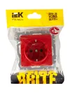 BRITE 1-gang earthed socket with protective shutters 16A RS14-1-0-BrK red IEK5