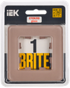 BRITE Рамка 1-местная РУ-1-2-Бр стекло дымчатый RE IEK1