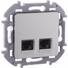 INSPIRIA Розетка компьютерная двойная RJ45 категория 6 UTP алюминий0