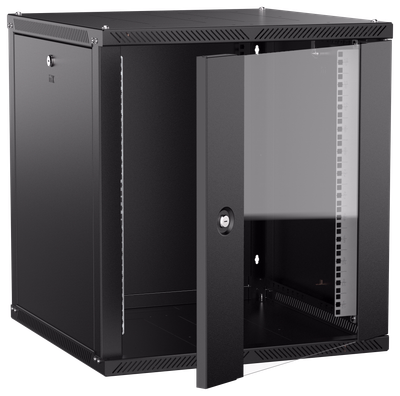 ITK LINEA W Шкаф настенный 12U 600х600мм дверь стекло черный 2.0