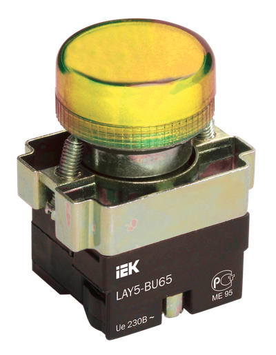 Индикатор LAY5-BU65 d=22мм желтый IEK