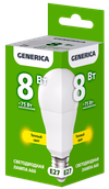 Лампа светодиодная A60 груша 8Вт 230В 3000К E27 GENERICA1
