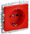 BRITE 1-gang earthed socket with protective shutters 16A RS14-1-0-BrK red IEK0